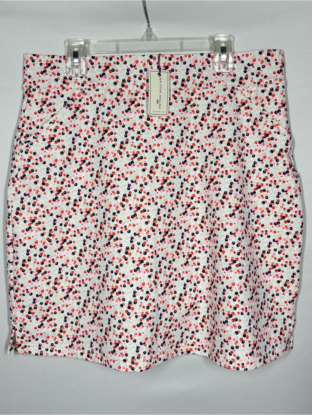 NWT Peter Millar Golf Skirt Skort | White with Berries Print | Medium